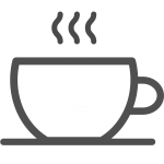 Illustrierte Kaffeetasse, Icon für kostenlosen Kaffee bei AutOptik.